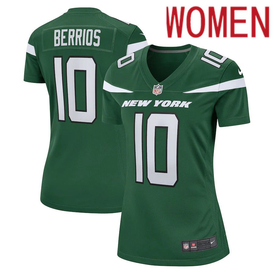 Women New York Jets #10 Braxton Berrios Nike Gotham Green Game NFL Jersey